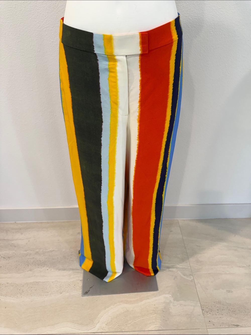 NWOT Tory Burch Multicolor Vertical Stripe Wide Leg Pant  Sz4